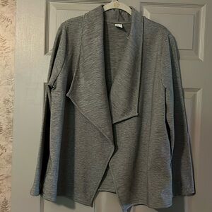Heather Gray Cotton (Sweatshirt material) open front cardigan